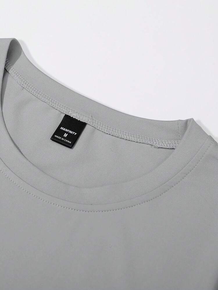 تي شيرت كاجوال صيفي للرجال بأكمام قصيرة ورسومات بس...