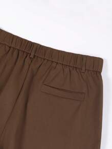 Manfinity Homme Men's Casual Solid Color Shorts For Summer Men Summer Clothes Men Shorts Shorts For Men Summer Clothes Men Men Shorts - Coffee Brown - View 6