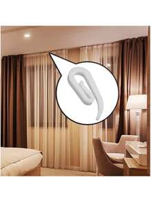 100 件装白色塑料窗帘挂钩