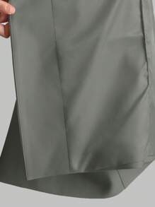 Ontre 2025 Summer New Grey Wide Shoulder Double Lip Pocket Design Front Closure Sleeveless Jacket For Women, Business Casual Daily Commute Elegant Beachwear For Wedding Guests, Country Music Concerts, Brunch, Airport, 90s Retro Stockholm, American Independence Day