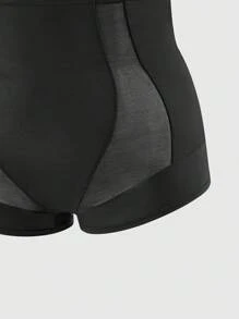 SHAPORA Plus Size Shaping Mid-Waisted Mid Thigh Shapewear Short Bottom Body Shaper Butt Lifter-Tummy Waist Thigh Control - Black - View 7