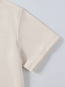 SHEIN 3pcs Tween Boy Crew Neck Short Sleeve T-Shirt With Label Decoration, Spring/Summer, School, Campus, College - Yellow - View 5