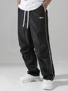 Manfinity Hypemode Men's Casual Minimalist Pants, Suitable For Summer Streetwear Men Pants Street Wear Pants Pants For Men Baggy Men Track Pants, Back To School