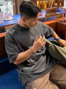 DAZY Men's 3D Pocket Short Sleeve T-Shirt, Deep Grey, Summer - Grey - View 4