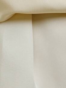 SHEIN Glamorique Kids 4 季甜美可爱女孩公主裙，纯色缎面花童婚纱，荷叶边袖蛋糕裙