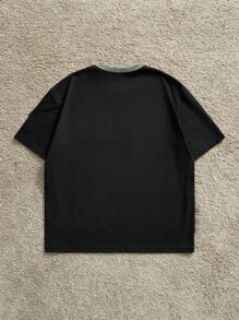 Manfinity VCAY Men's Casual Contrast Color Patchwork Short Sleeve T-Shirt, Summer - Multicolor - View 2