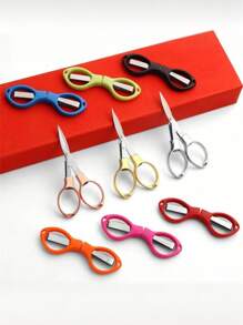 1pc Exquisite Folding Small Scissors, Zinc Alloy 8-Shaped Stretch Paper-Cutting Scissors, Multi-Functional Scissors For Office, Outdoor Travel, And Fishing Back To School,Back To School,School Supplies