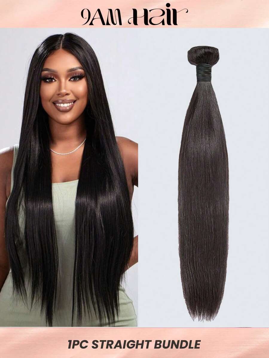 Straight Human Hair Bundles Natural Black Color 12-30 Inches Straight Hair Brazilian Weave Bundles Human Hair Extensions For Women 1 Bundle - SNatural - View 1