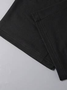 SHEIN Explorewe Casual Teen Boys Plain & Star Print Letter Graphic Long Pants, Versatile For Indoor, Outdoor, SpringSummerFallWinter - Black - View 9