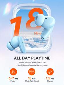 JMMO Wireless Earbuds With Premium Sound, 5.3 Auto Pairing Ear Buds With Long Playtime Light Weight Waterproof Wireless Headphones For IOS And Android, Suitable For Sports Workout - Blue - View 5