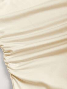 Sweetra Women's Blue Sleeveless V-Neck Pleated Long Dress, Elegant Office/Casual Wear, Spring/Summer