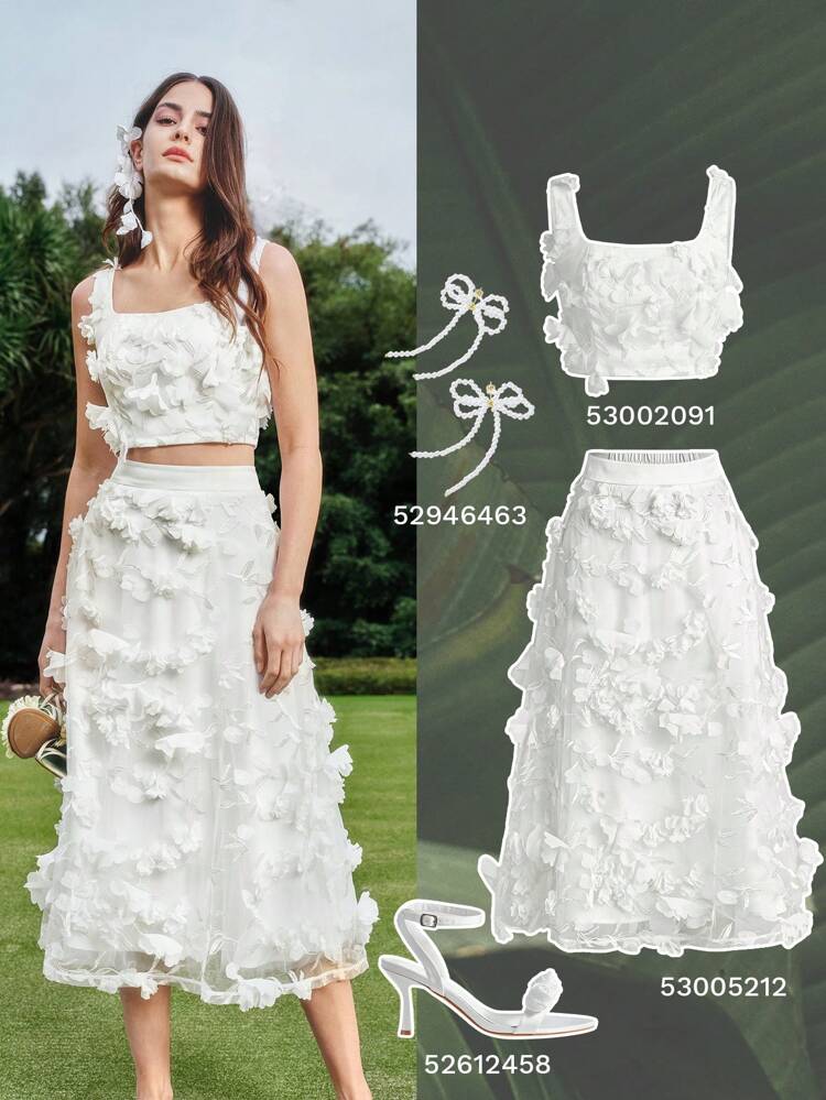 MOTF Soiréza APPLIQUES CROP TANK TOP