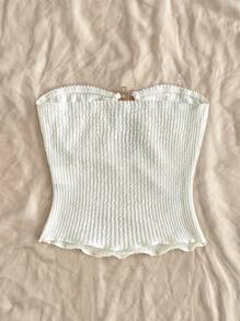 Soleia Women Vacation Cropped Cami Top With Textured Fabric, Front Cut-Out And Metal Flower Button Decor, Fitted And Shortened, Sexy & Fashionable For Party, Date, Leisure Beach Holiday - Beige - View 2