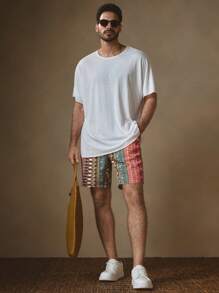 Manfinity VCAY Men's Woven Casual Mid-Rise Straight Leg Shorts, Suitable For Summer - Multicolor - View 5