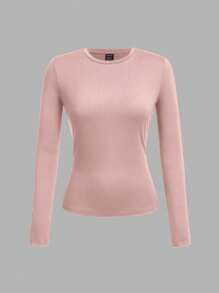SHEIN EZwear 3 件套女士圆领休闲紧身全长长袖 T 恤套装，适合春夏季 - 彩色 - 查看 11