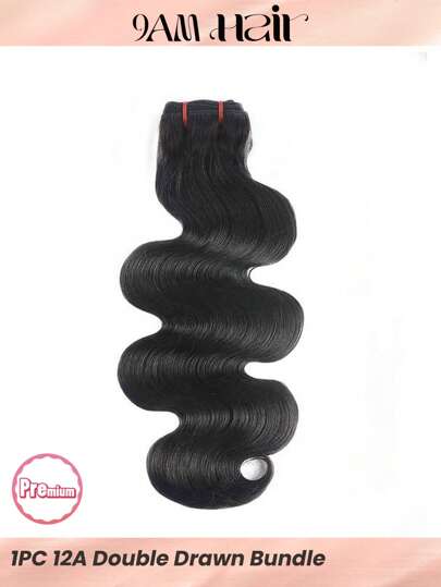 1pc 12A Grade Double Drawn Body Wave Bundles Natural Black Color Virgin Human Hair Remy Hair Weave