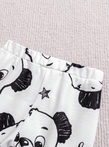 SHEIN Playful Pals Completo con stampa di animali carino per neonato maschio, adatto per uso quotidiano e uscite, ideale come regalo per neonato