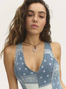 Nöista Denim Dress Summer Festival Cowgirl - Medium Wash - View 3