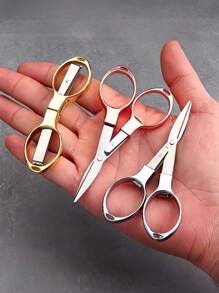 1pc Exquisite Folding Small Scissors, Zinc Alloy 8-Shaped Stretch Paper-Cutting Scissors, Multi-Functional Scissors For Office, Outdoor Travel, And Fishing Back To School,Back To School,School Supplies