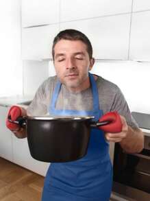 Zazumi 1 pieza Pinzas creativas de langosta con guantes aislantes de calor - Guantes de silicona gruesos resistentes a altas temperaturas para olla, horno y microondas, a prueba de quemaduras, un par de juego - Rojo - Ver 5