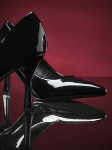 SHUZIA Women Comfortable Pointy Toe Kitten Heels Mother's Day Present For Christmas Valentine's Day - Black - View 4