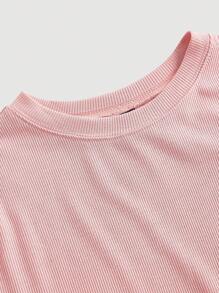 SHEIN MOD Váy dài tay ngắn họa tiết xương cá màu đen - Hồng - Xem 3
