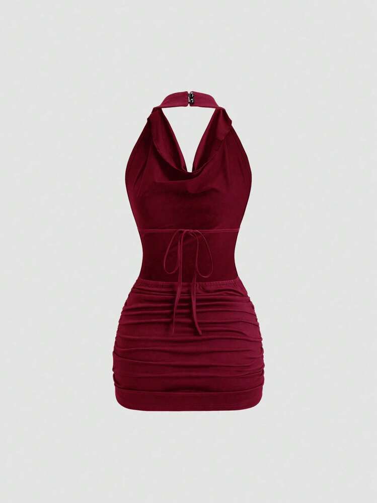 knee length dresses for ladies Brandy Sleeveless Lace Satin Bodycon Mini Dress