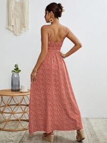 SHEIN VCAY Vestido casual de tirantes con estampado floral para vacaciones de mujer