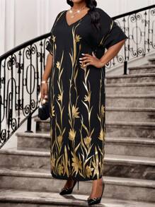 SHEIN Lady Spring And Summer Elegant Commuting Office Colorful Woven Metallic V Neck Split Tunic Dress Kaftan Dress Long Short Sleeve Plus Size Dresses Plus Size Abayas Elegant Women Dresses Classy Outfits Modest Dress Abaya Dress Summer Summer Outfits For Women Summer Dresses For Women Spring Outfits For Women Spring Dresses For Women Easter Dress Women Summer Clothes Women Festival Outfits For Women Spring Break Outfits Spring Break Dresses Modesty Clothes Women Plus Size Dress Elegant Abaya Women Plus Size Summer Clothes Plus Size Summer Dresses Plus Size Dresses Summer Plus Size Dresses Women Women Clothing Summer Dress Summer Women Dresses Summer Summer Outfit For Women Festival Outfits Festival Festival Outfit Festival Festival Outfits Women - Multicolor - View 4