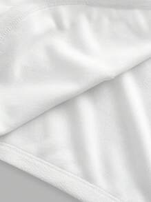 SHEIN EZwear 2 piezas Chaqueta de manga corta de apertura delantera para mujer de talla grande en negro y blanco
