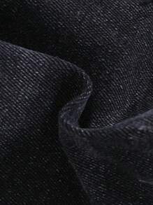 SHEIN Bebeluși băieți de vară învechit ocazional rupt înaltă stretch, skinny negru, pantaloni scurți din denim, haine de vară pentru bebeluși ținute de zi cu zi și ținute de vacanță - Negru - Vizualizare 6