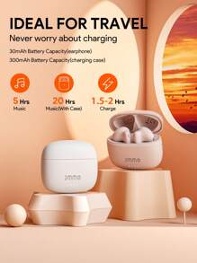 JMMO Fones de Ouvido Sem Fio 5.3 Controle Touch Premium Hi-Fi Driver Dinâmico de 10 mm IPX4 À Prova d'Água Fones de Ouvido Sem Fio com Porta de Carregamento USB-C, Fone de Ouvido e Alto-Falante para Jogos, Microfone, Presente de Férias, Presentes de Natal, Itens Essenciais para as Férias de Outono e Inverno, Camping, Acessórios de Férias, Suprimentos de Camping