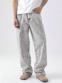 Chillumni Men's Casual Denim Jeans, Minimalist & Fashion For Daily Wear - Light Grey - View 5