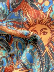 Soleia Summer Outfits For Women,Swim Suits For Women,Vacation Outfits Woman,Beach Outfits For Woman,Boho,Beachwear,Women's Colorful Retro Sun Print V-Neck Halter Neck Beach Bikini Set