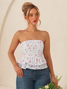 Glamine 女士简约抹胸上衣，适合夏季 - 粉色 - 查看 6