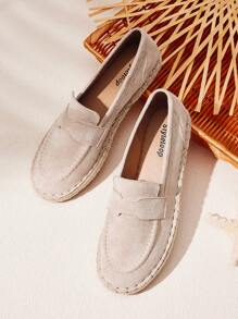 Styleloop Women's Mesh Casual Flat Shoes, Versatile Bohemian Style For Vacation - Apricot - View 1