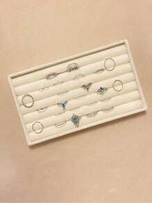 1 件纯色 MDF 珠宝托盘，简约戒指展示托盘，情人节礼物