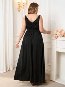 Reflora Vestido maxi elegante de talla grande para mujeres con tirantes de espagueti y abertura hasta el muslo, adecuado para boda, fiesta de invitados, eventos formales, salidas y fiestas de verano. Vestidos de verano para mujer, vestidos de graduación, vestidos de invitada de boda, vestidos largos para mujer, vestidos de fiesta, vestidos formales, vestidos de cóctel para mujeres