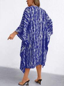 SHEIN LUNE Robe décontractée ample à col V imprimée sur tout le corps, tailles plus
