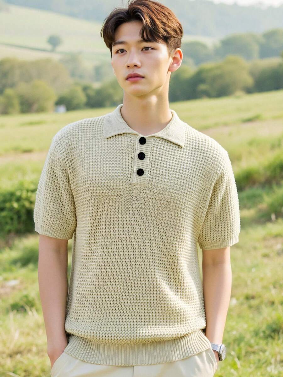 Manfinity CasualKnits Stickad tröja för män, enkla moderiktiga vardagskläder