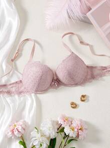 1 件女士全罩杯蕾丝聚拢钢圈文胸内衣