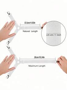 4pcs Bed Sheet Holder Strap, White Fitted Sheet Strap For Bedroom