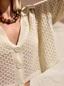 EURMUSE 女士衬衫上衣和裙子两件套服装度假 - 米色 - 查看 6