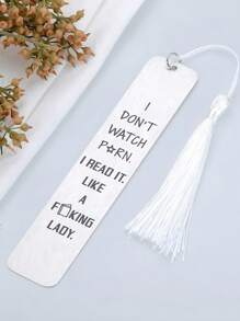 1 件不锈钢书签，适合女性书迷书呆子书签，带流苏，适合生日圣诞节礼物女性朋友闺蜜她的辣读者书虫阅读礼物读书俱乐部礼物返校