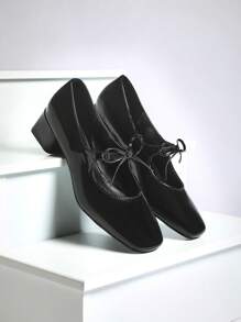 SHUZIA 女士新款复古优雅踝带玛丽珍高跟鞋 - 黑色 - 查看 3