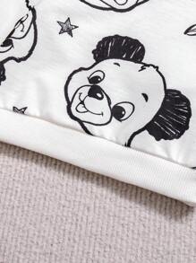 SHEIN Playful Pals Completo con stampa di animali carino per neonato maschio, adatto per uso quotidiano e uscite, ideale come regalo per neonato