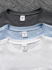 SHEIN Leap Crew 3pcs/Set Tween Boy Casual 3D Embossed Sleeveless Tank Top Set - Multicolor - View 4