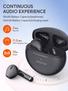 JMMO Wireless Earbuds With Premium Sound, 5.3 Auto Pairing Ear Buds With Long Playtime Light Weight Waterproof Wireless Headphones For IOS And Android , Suitable For Sports Workout, Father Dad Gift