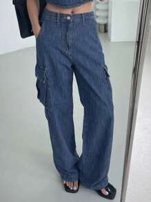 DAZY Jeans casual da donna in denim, semplici e alla moda, adatti per l'estate