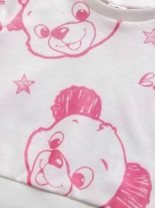 SHEIN Playful Pals Newborn Baby Boy Cute Animal Print Outfit Set, Practical Everyday Wear And Ideal Gift For Newborns - Multicolor - View 3